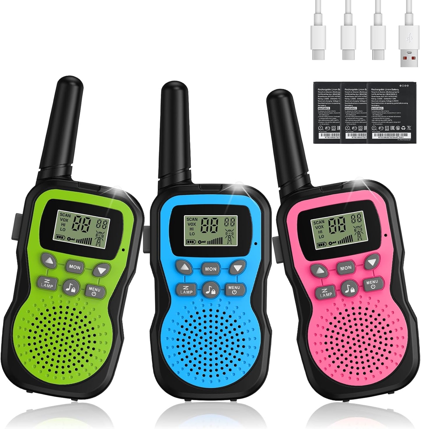 Walkie Talkie Kinder-Set mit VOX & Taschenlampe (3 Stück)