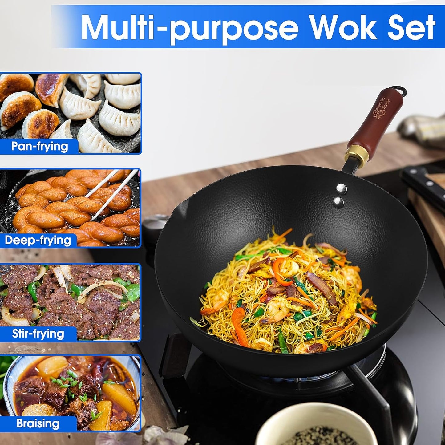 Wok-Pfanne mit Deckel
