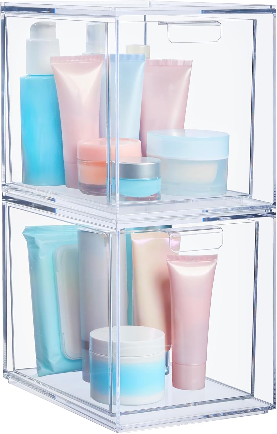 2er-Set Stapelbare Kosmetik-Organizer, 6-3/4\" Tall Drawers