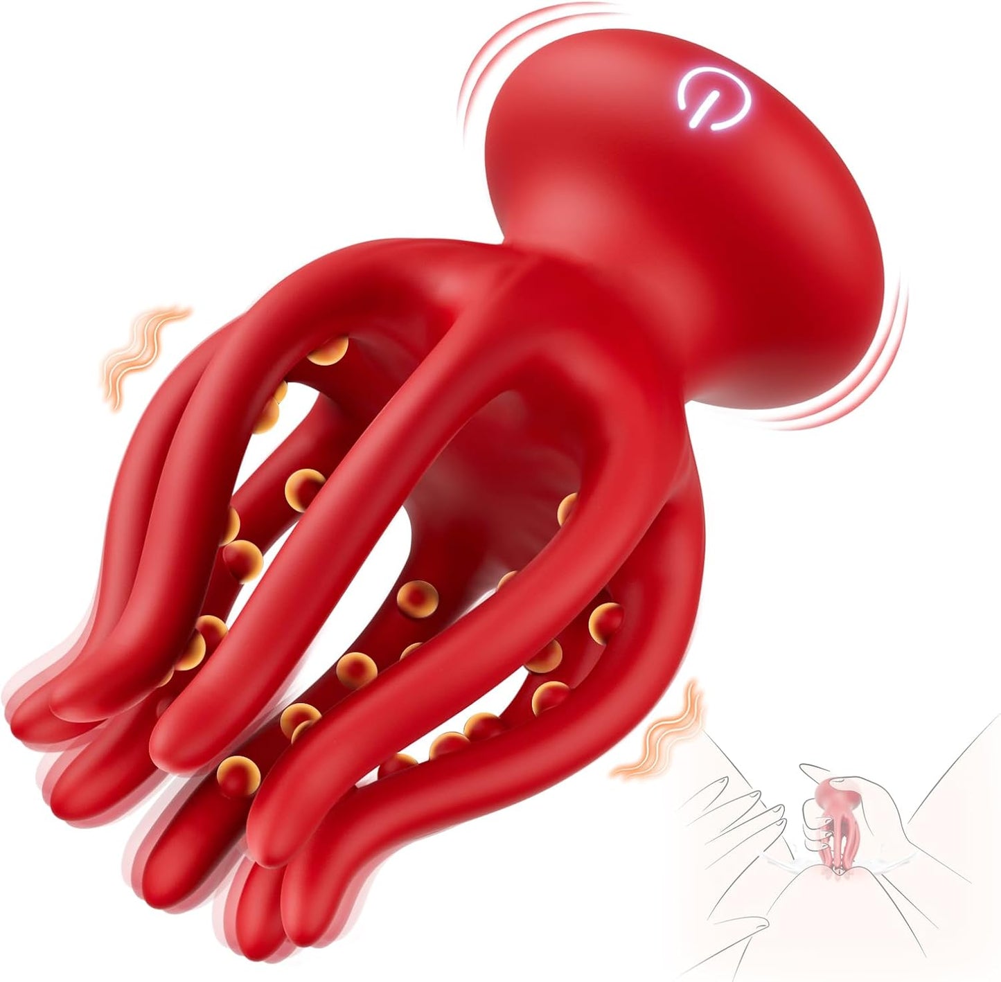 Oktopus Vibrator für Paare (10 Modi), red