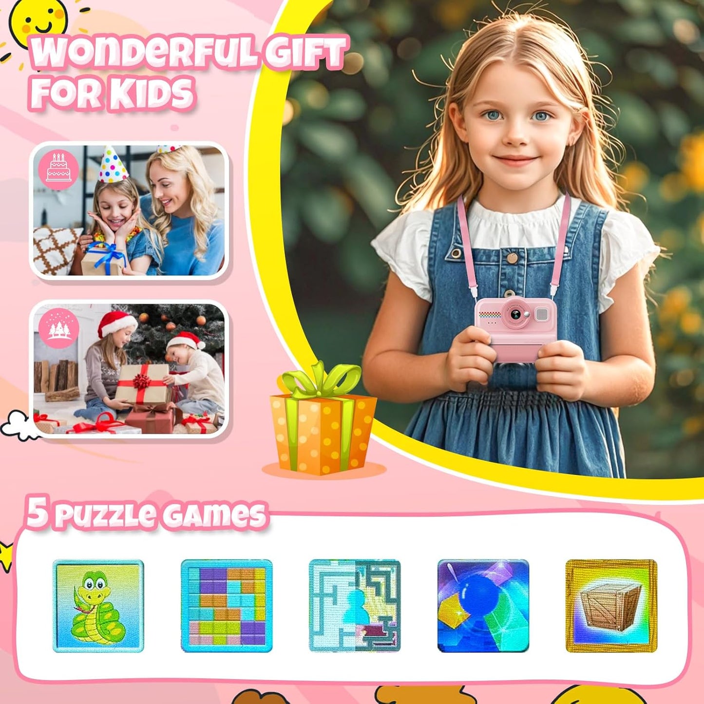 Kinderkamera Sofortbildkamera, Rosa