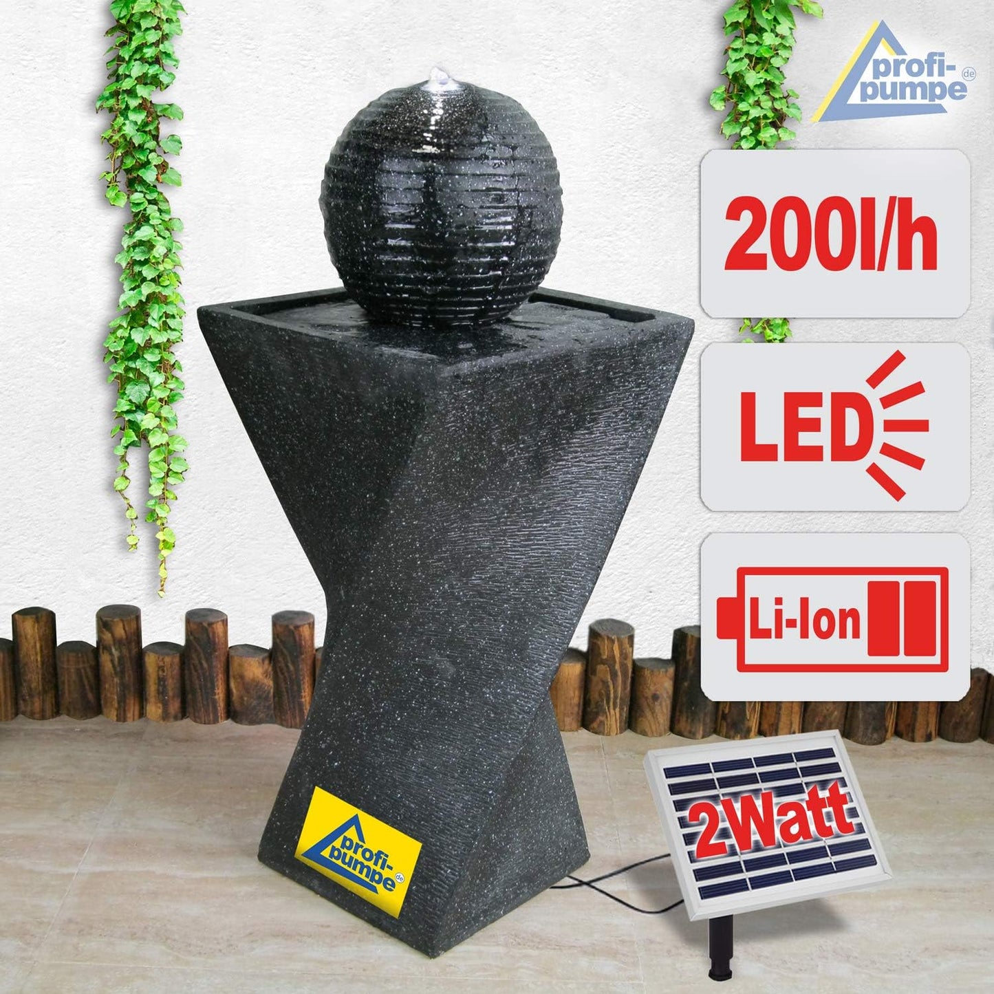 Solarbrunnen mit LED