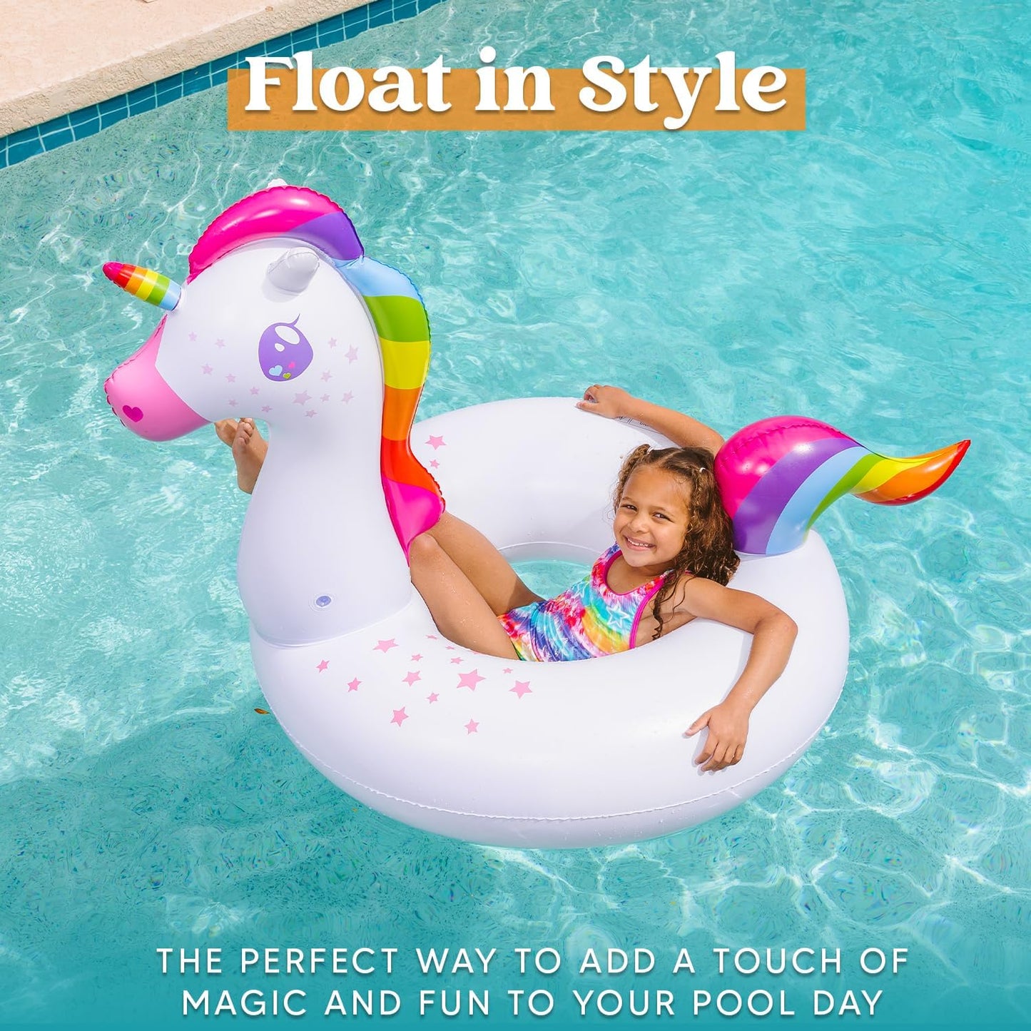 2er Pack aufblasbare Einhorn- und Flamingo-Luftmatratze mit Glitzer, 50cm Flamingo