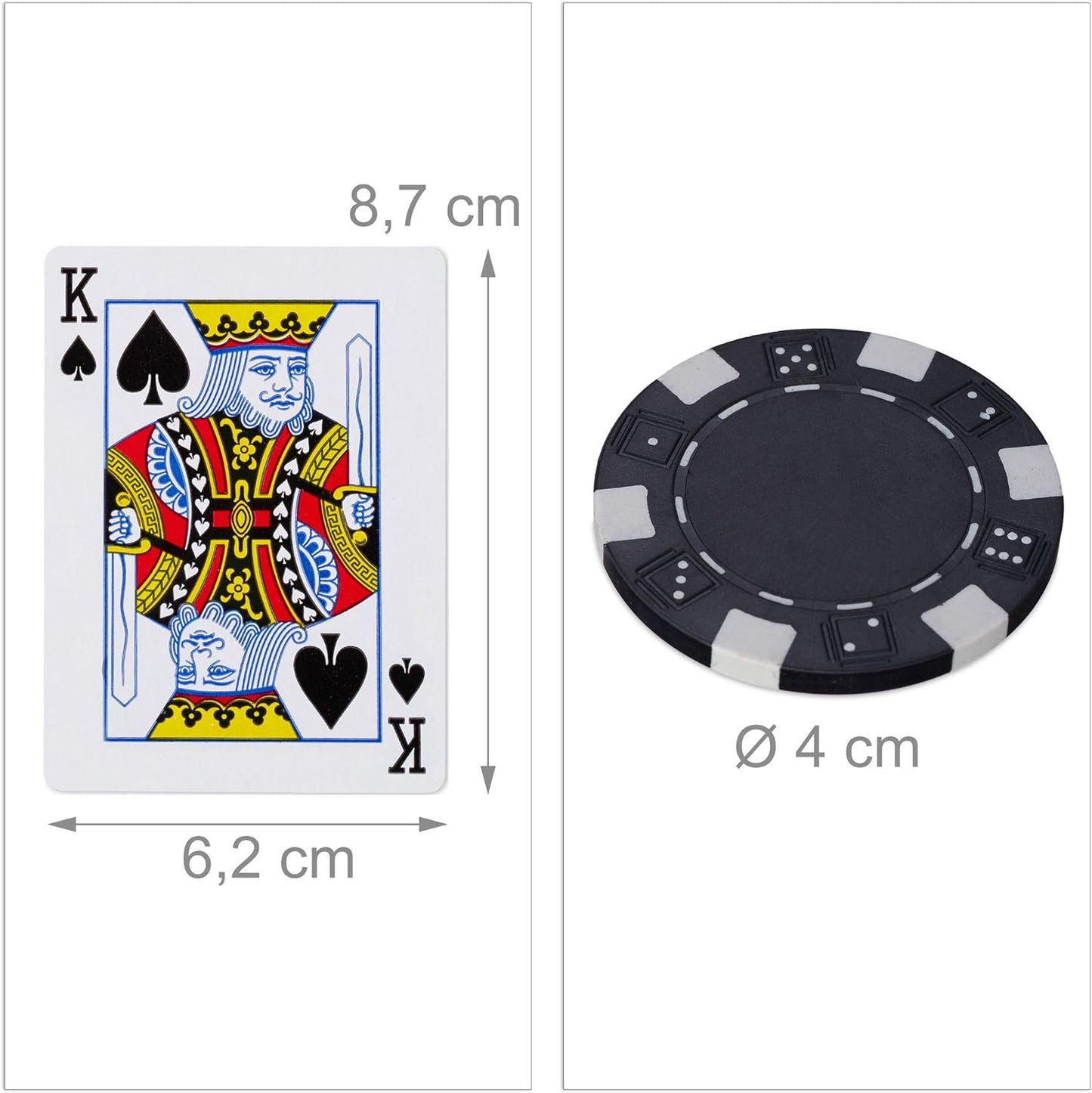 Pokerkoffer-Set mit 300 Chips und Zubehör