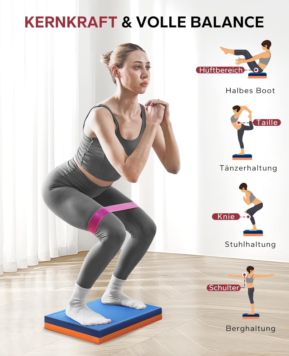 Balance Pad, Blau/Orange - 1Stk