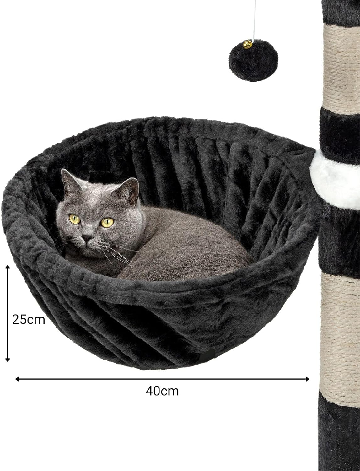 Liegemulde für Kratzbaum, 40 cm, 25cm Tiefe Schwarz