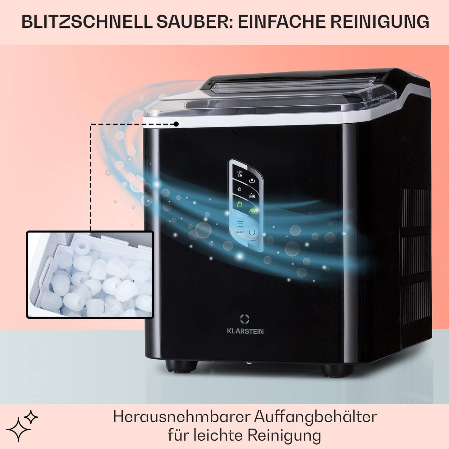 Eiswürfelmaschine, Schwarz