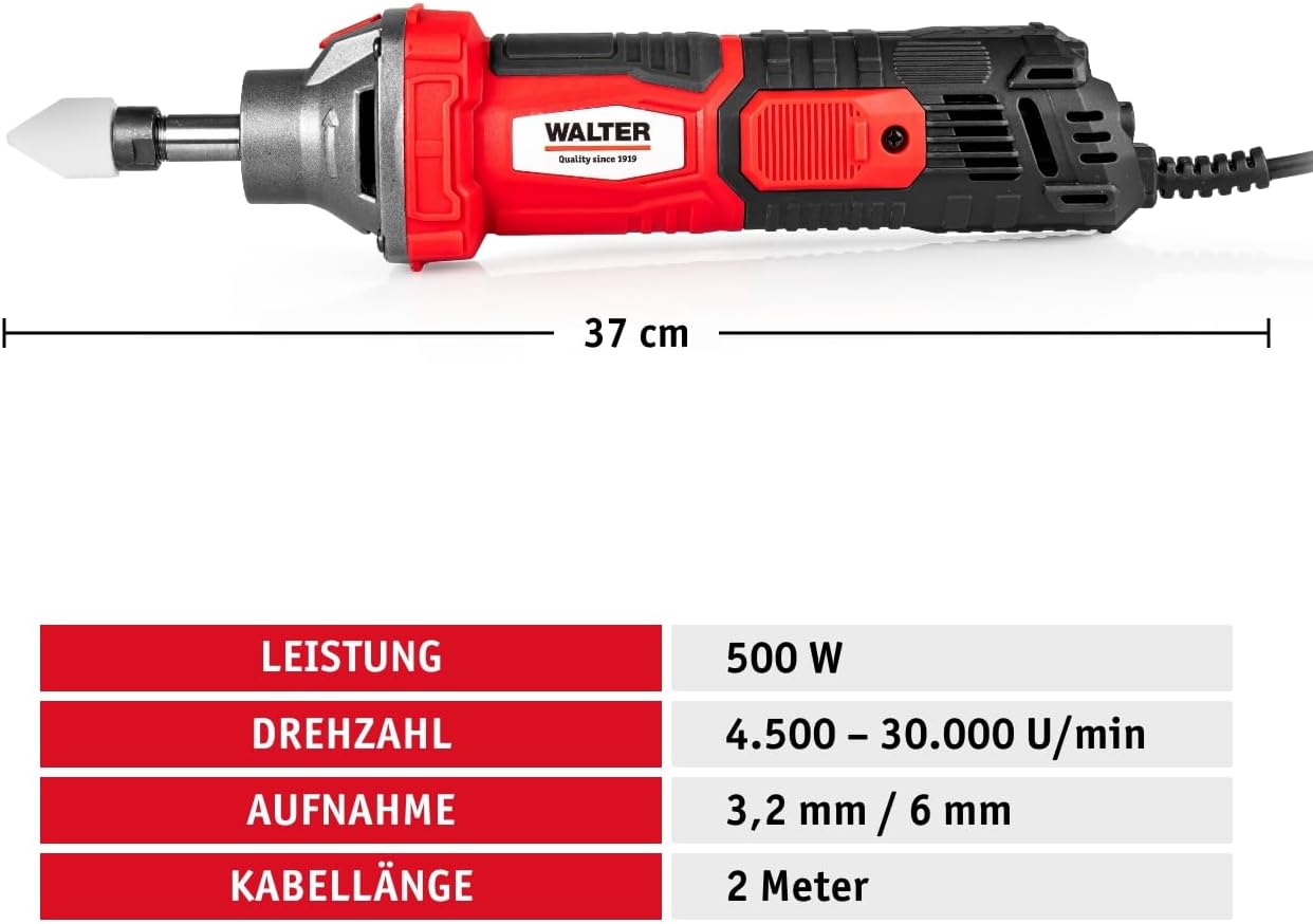 Geradschleifer mit stufenloser Drehzahlregelung, 500 W
