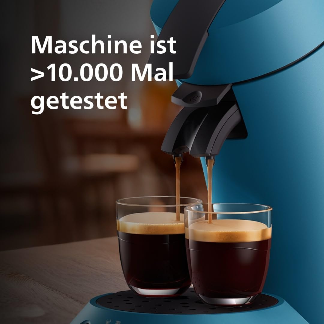 Kaffeepadmaschine mit Kaffeestärkeauswahl, Blau Pavone