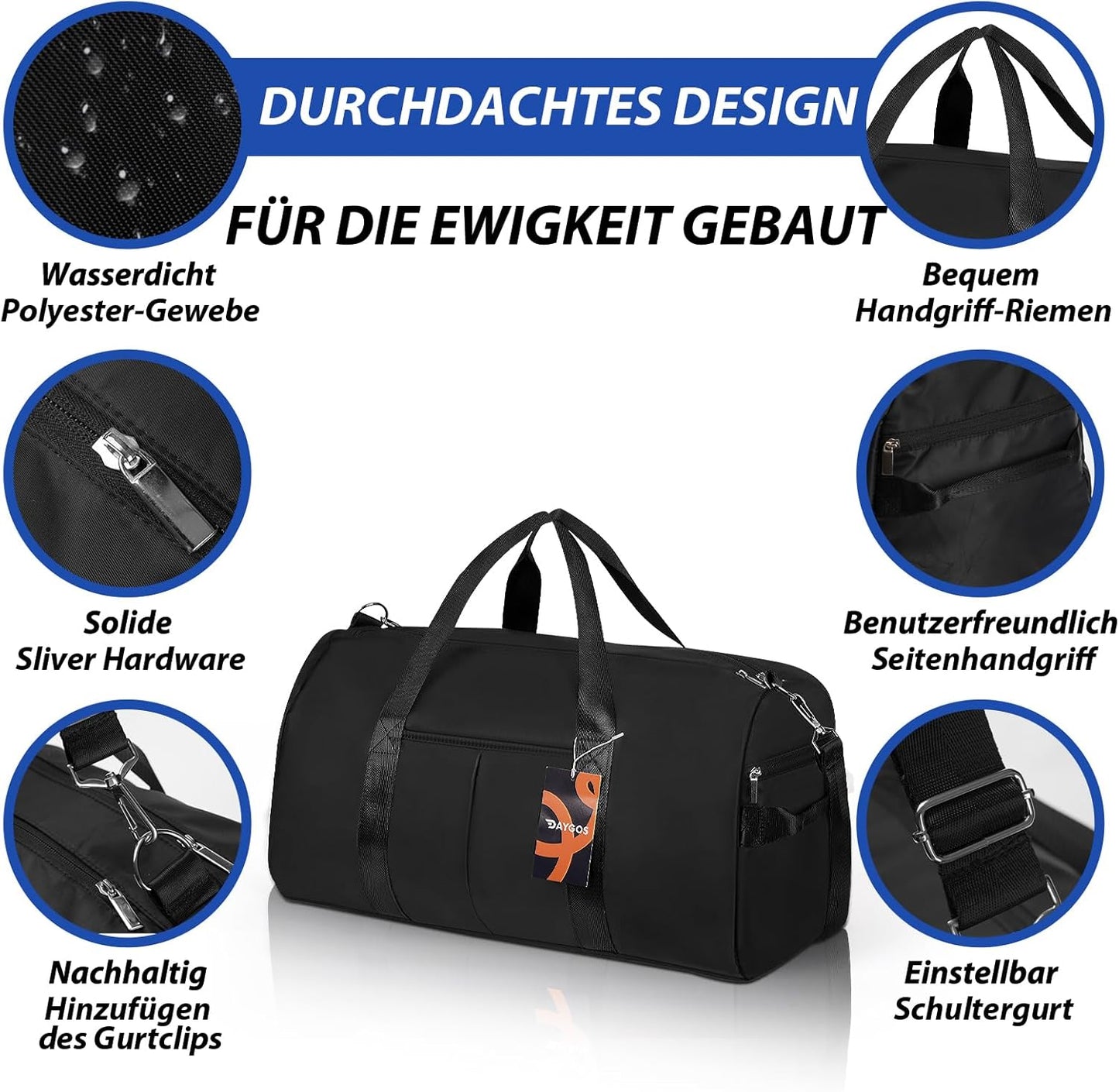 Sporttasche mit Schuhfach, 40L