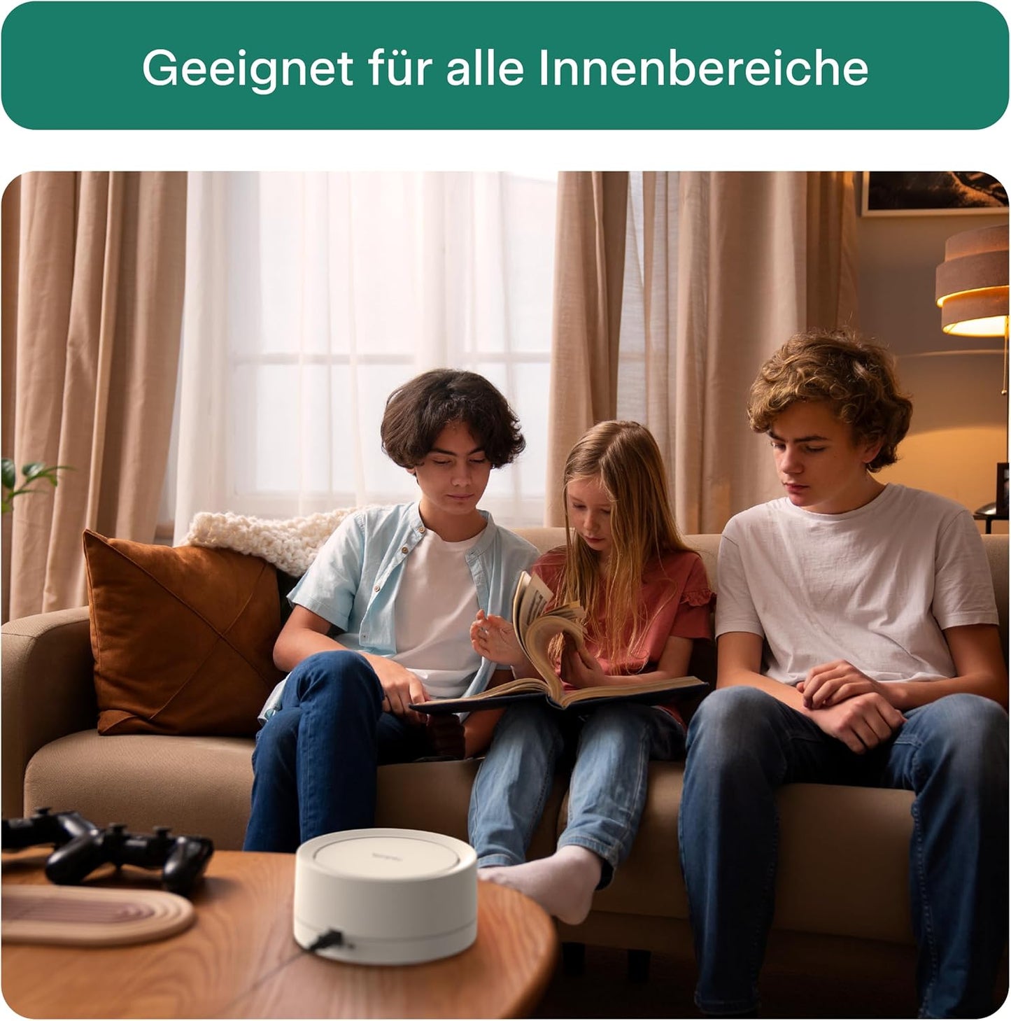 Luftqualität-Messgerät mit CO2- und VOC-Sensoren, Weiss