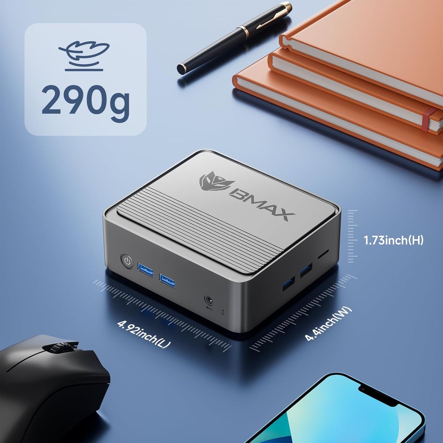 Mini PC B3 mit Dual HDMI 4K & Win 11 Pro, N5095 8GB DDR4 256GB SSD