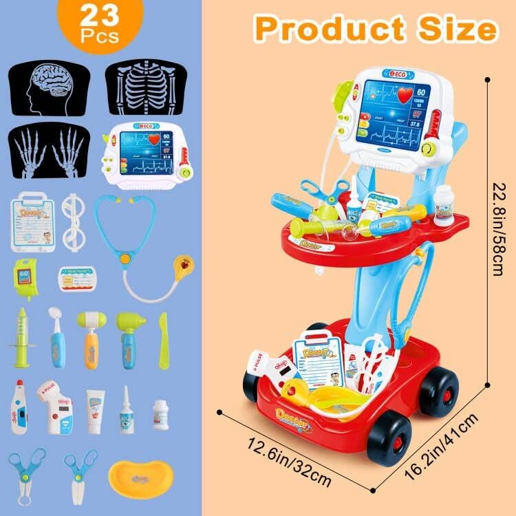 23-teiliges Arztkoffer Spielset mit Ton & Licht, 23 stk