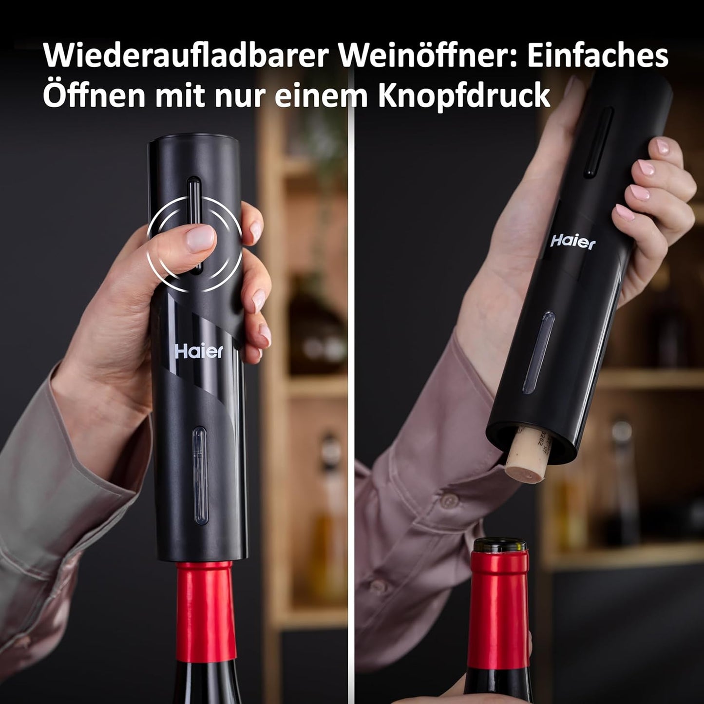 Weinöffner-Set mit Dekantieraufsatz, HAIER WINE ACCESSORIES - SET WITH USB RECHARGER