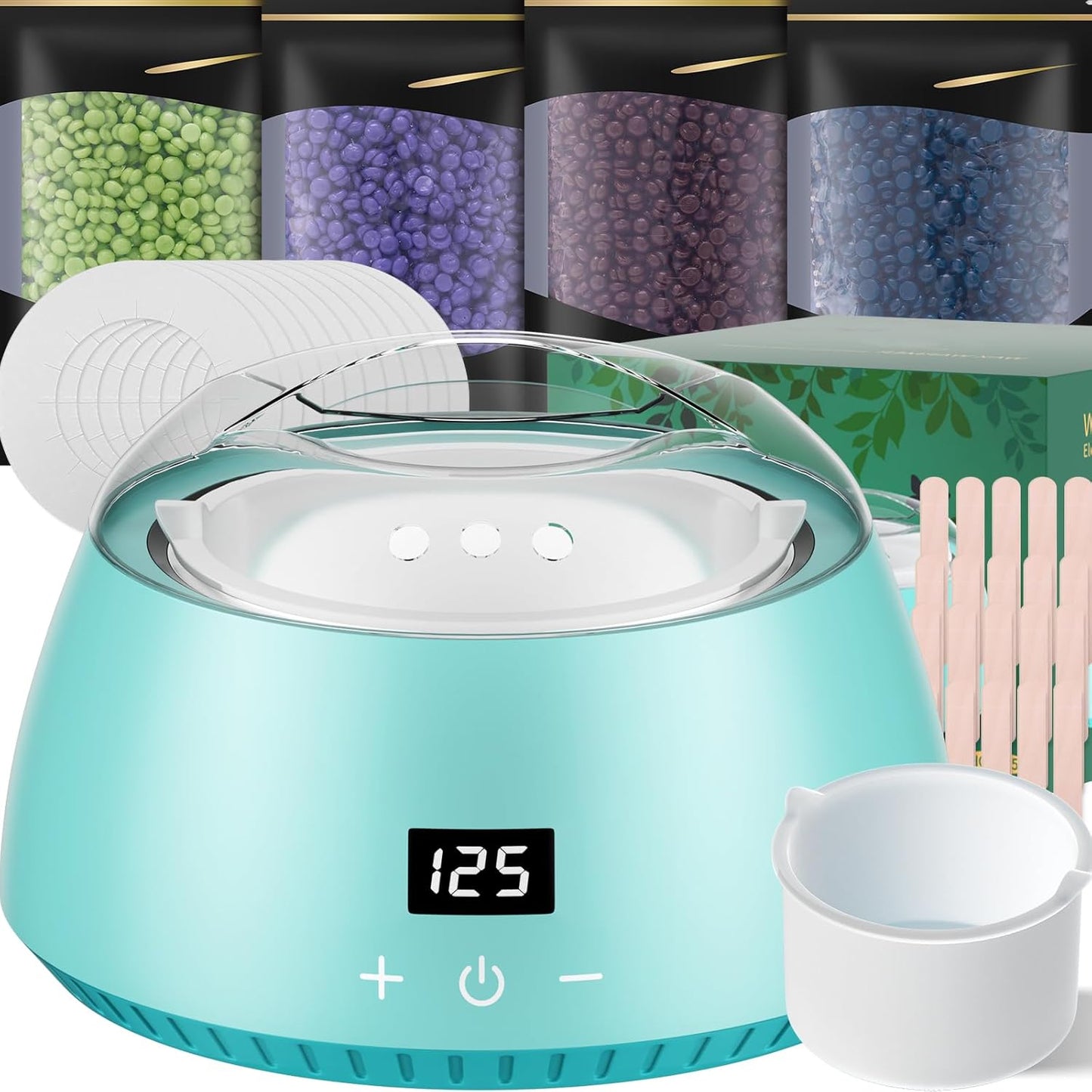 Professionelles Waxing Set mit LCD-Display, Blau 21*21*15cm