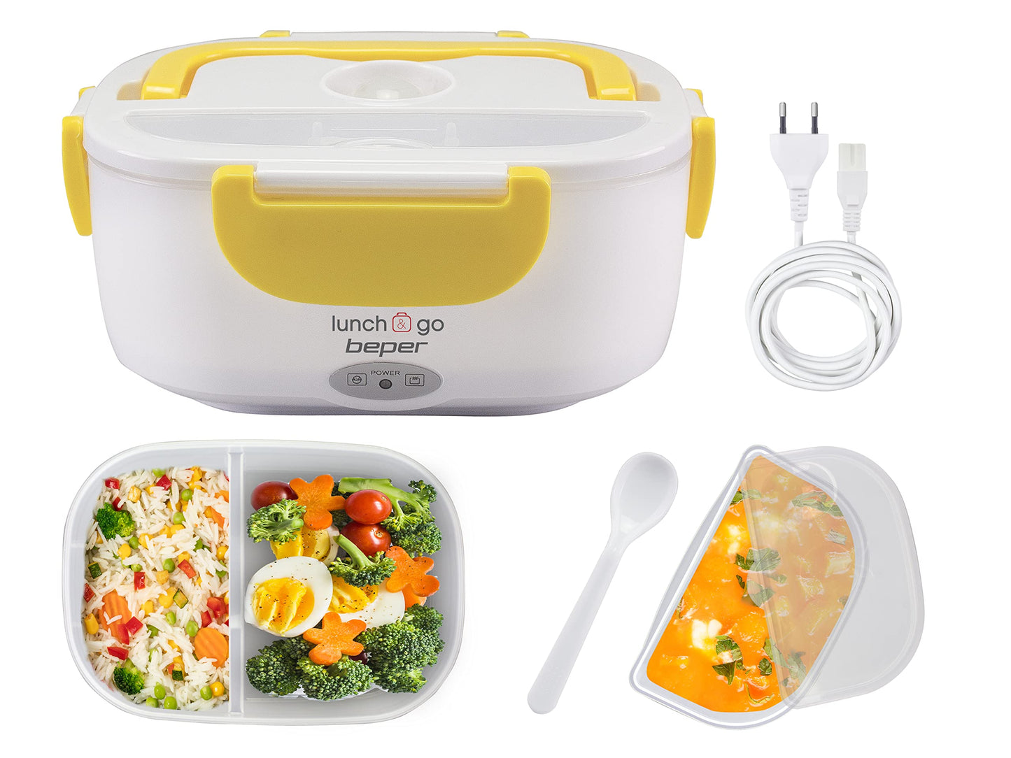 Elektrische Lunchbox mit Speisenwärmer, Gelb
