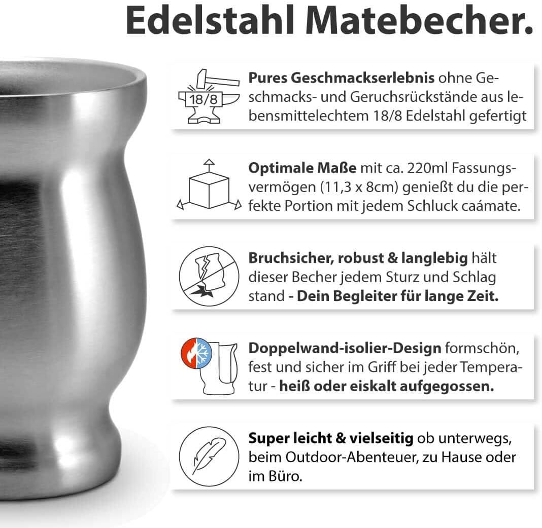 Mate Set für Zwei, silber