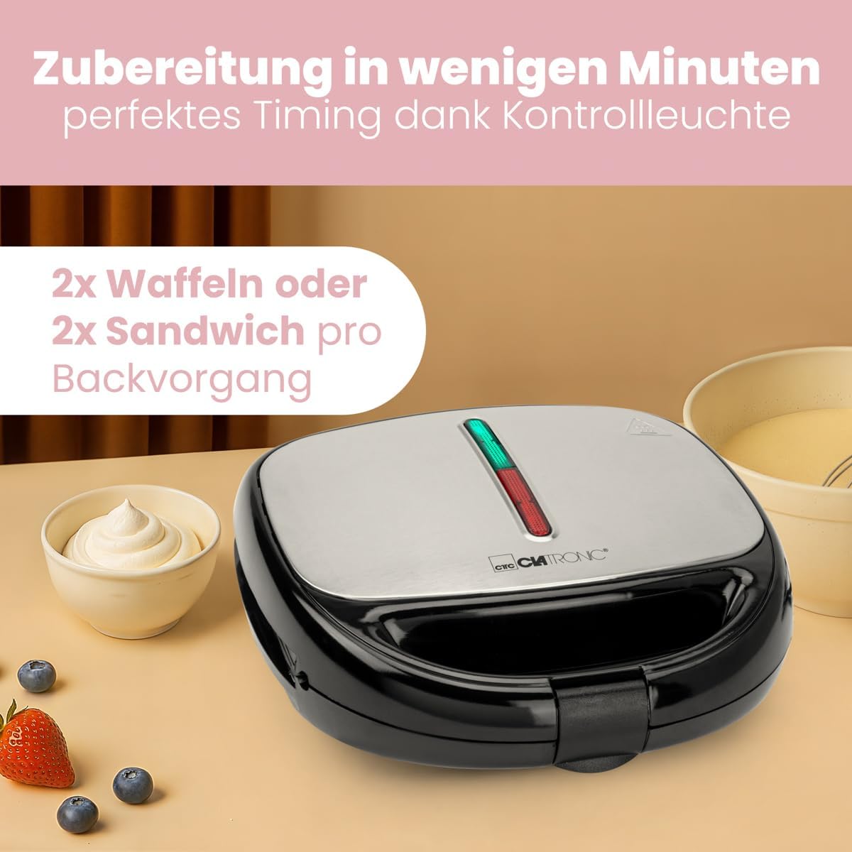 3-in-1-Multifunktionsgerät mit Toaster, Waffeleisen und Grill, Sandwichtoaster, Waffelautomat und Kontaktgrill