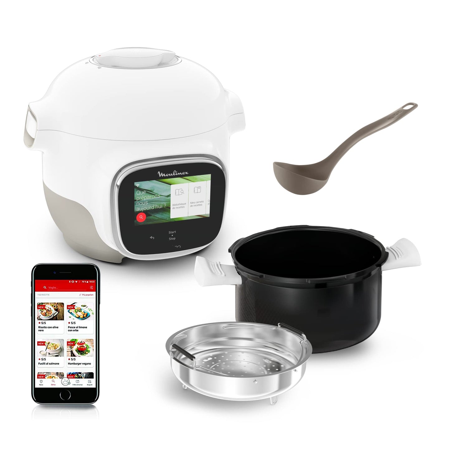 Cookeo Touch Mini Multicooker, 100 Rezepte + unbegrenzt in WLAN 3 Liter