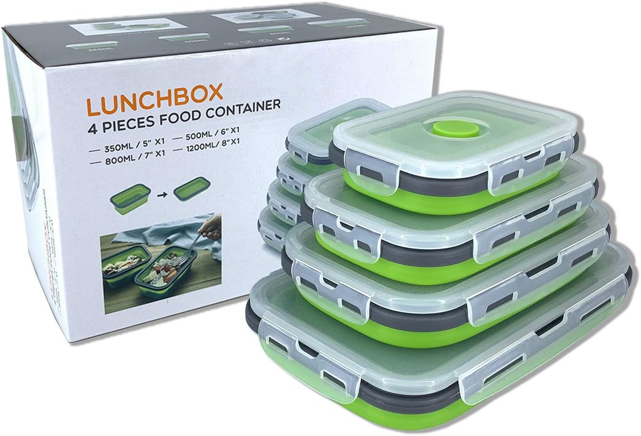 4er-Set Faltbare Aufbewahrungsbox, Grün