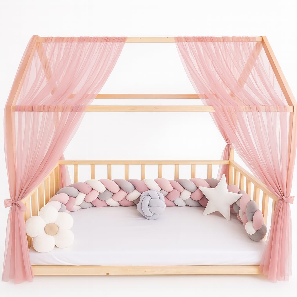 Betthimmel für Kinderhausbett, Altrosa 340cm