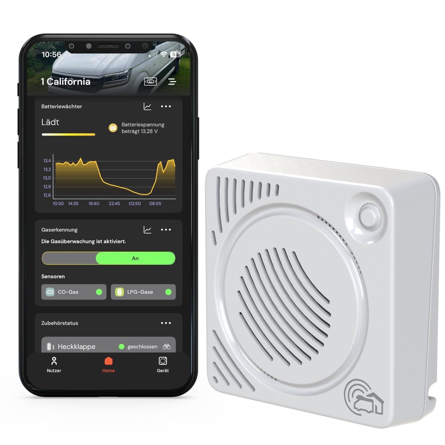 Gaswarner für LPG und CO mit App-Alarmfunktion, Telegrau