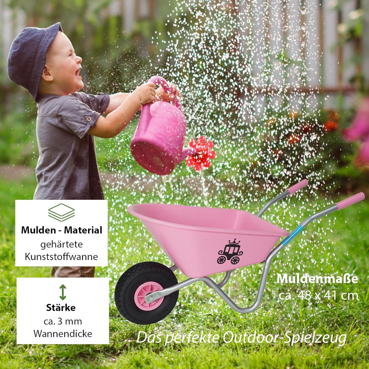 Kinderschubkarre Uni, Prinzessin | Rosa