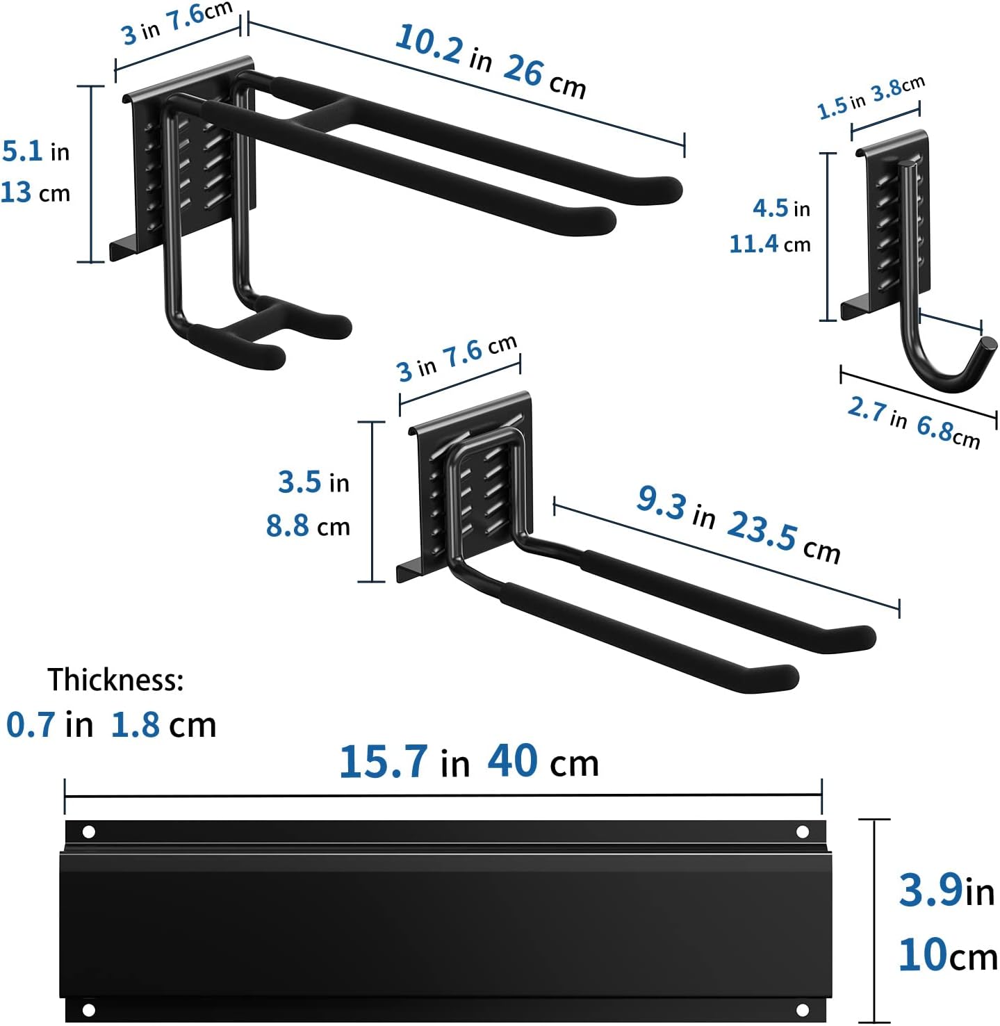 Wandhalterung, 14 Haken