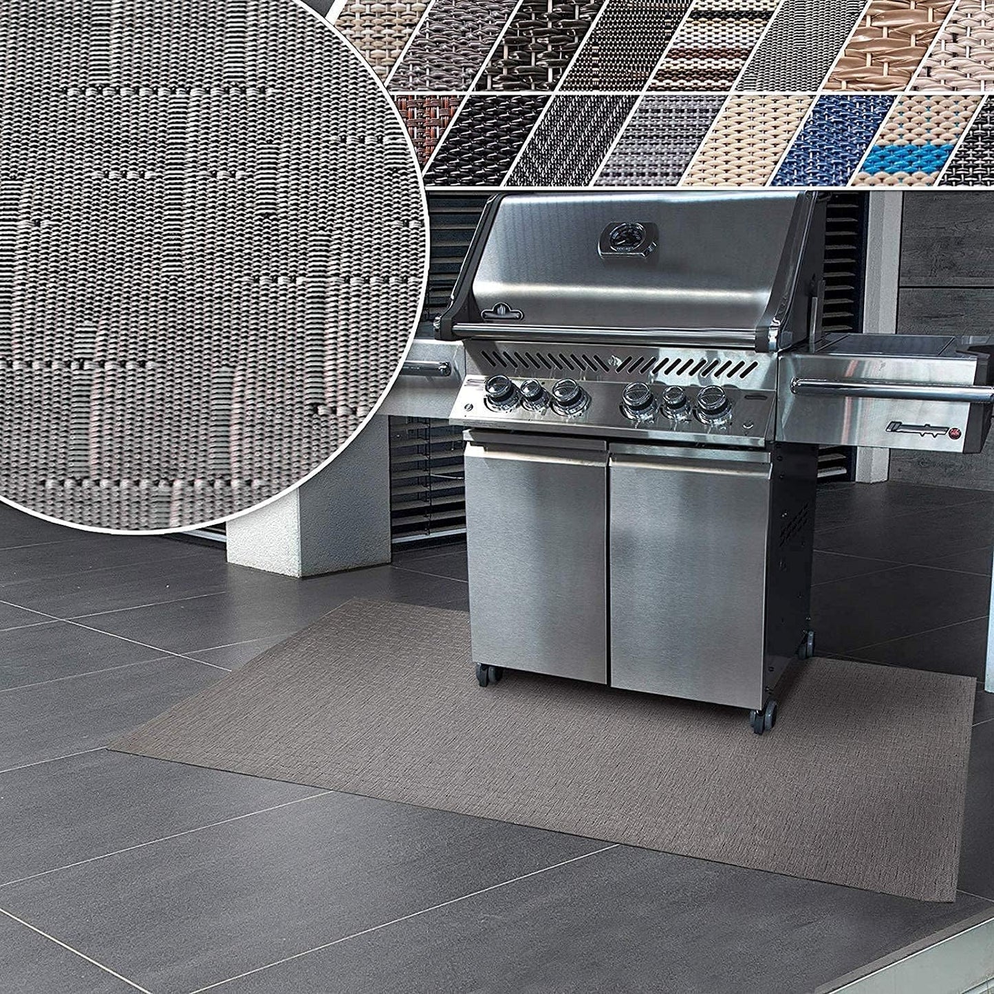 Grillmatte für Gas- und Holzkohlegrills, 180 x 180 cm Siena
