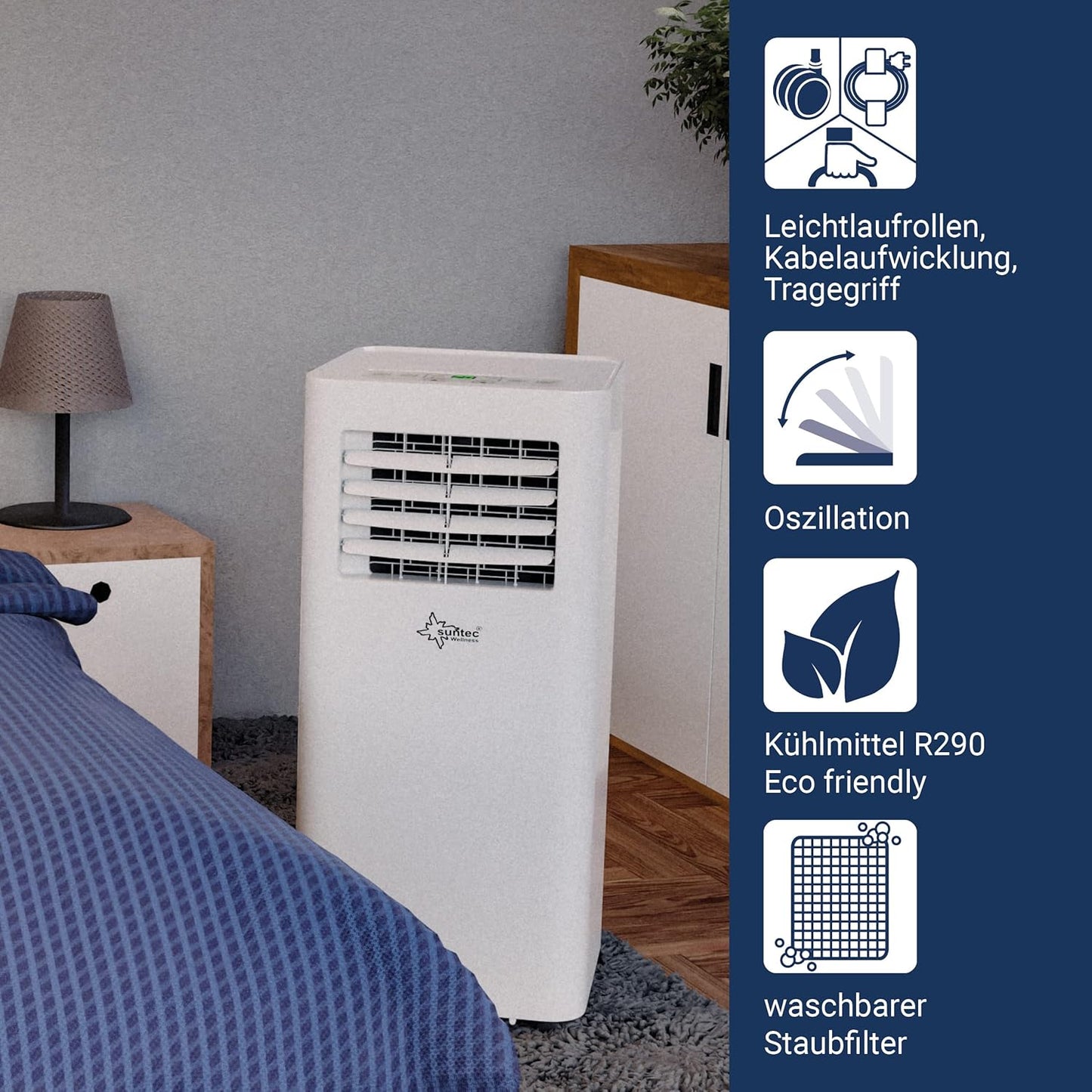 Mobiles Klimagerät Comfort 7.0 Eco mit App-Steuerung, 7K BTU|25m²|APP