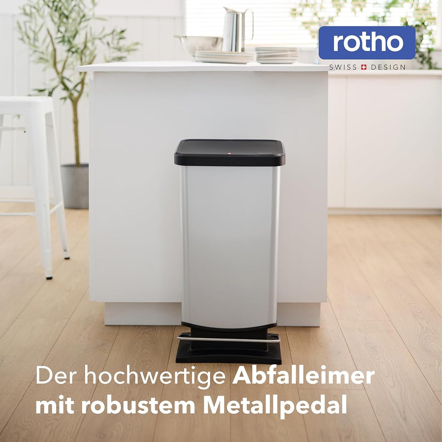 Paso Tretmülleimer mit Deckel, Metall-Pedal