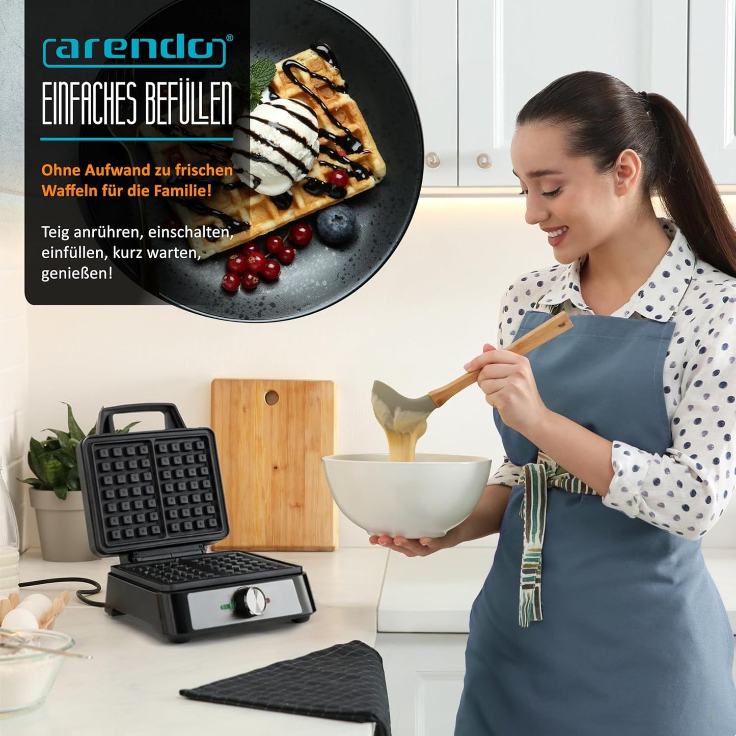 Doppel-Waffeleisen für belgische Waffeln