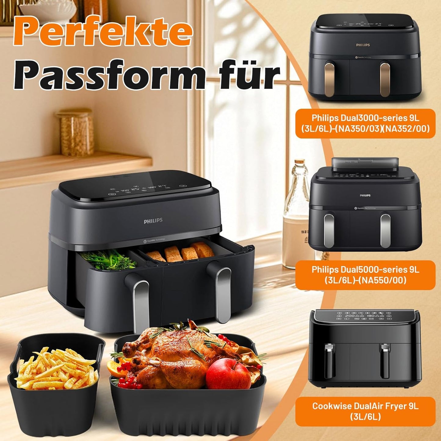 25-teiliges Heissluftfritteuse-Zubehör-Set