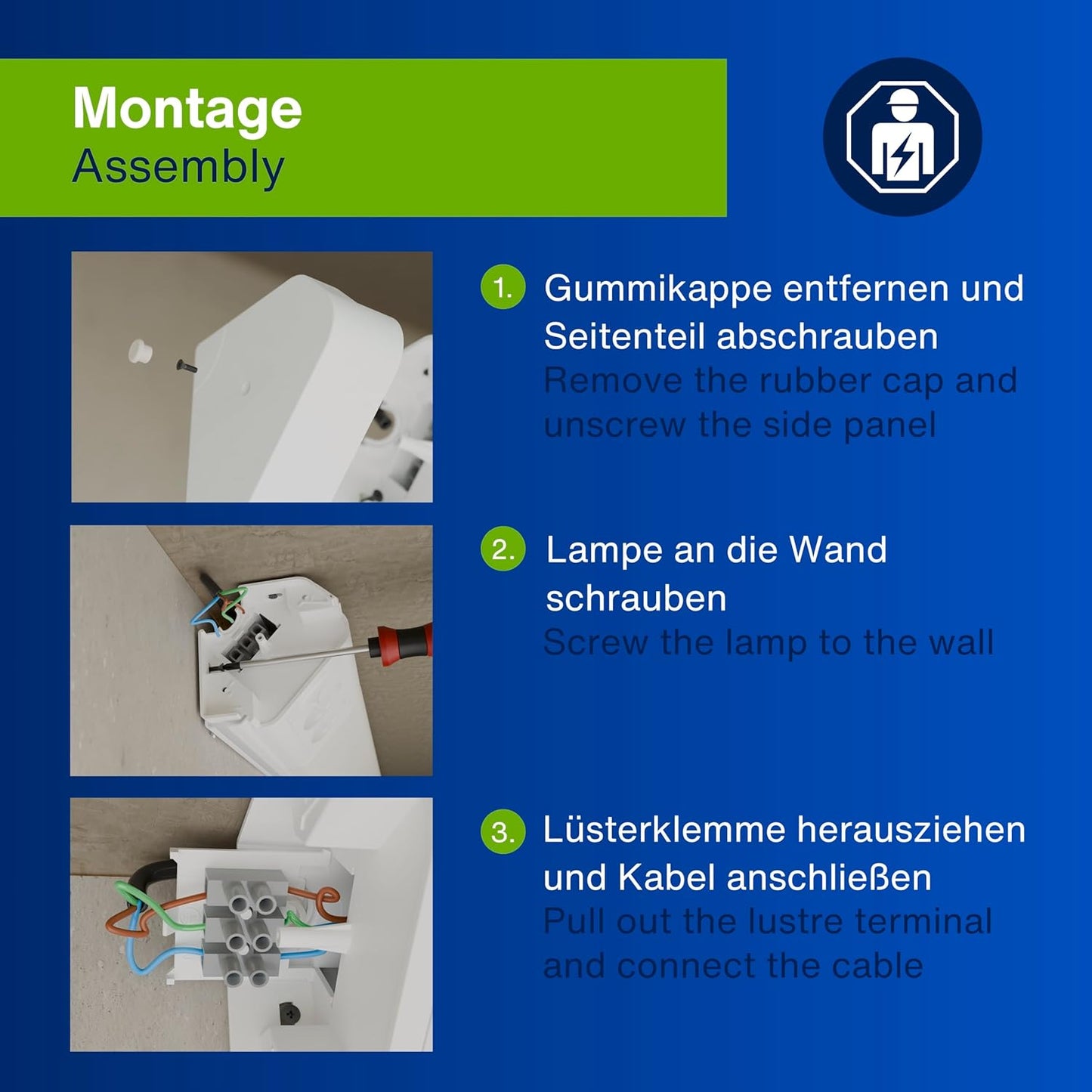 Unterbauleuchte mit Steckdosen & Schalter