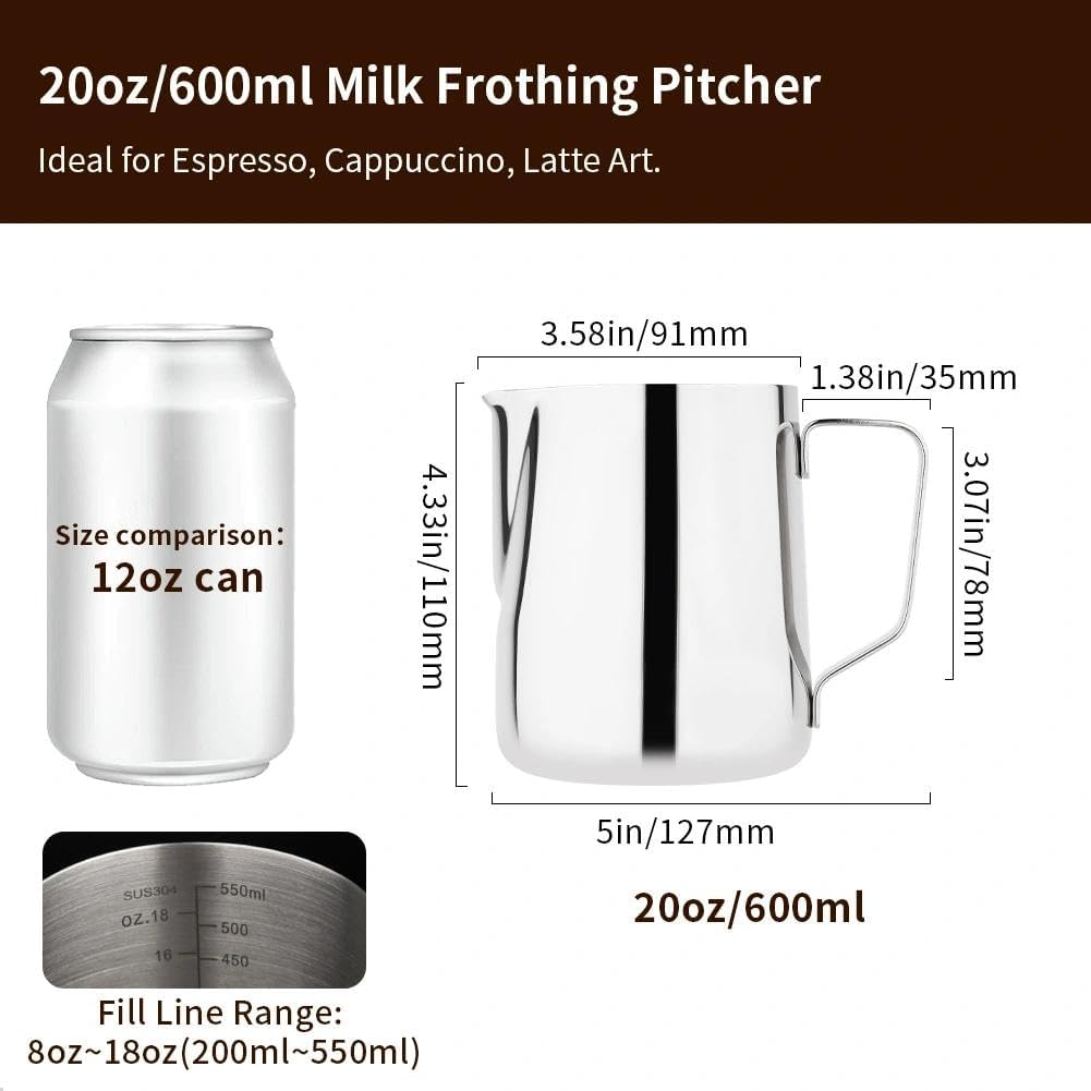 Milchaufschäumkrug, Silber 600 ml