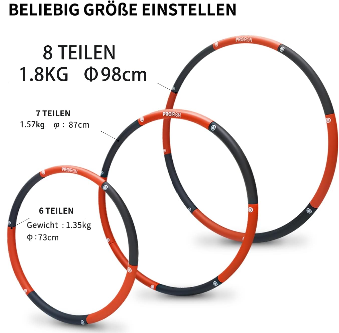 Smart Hula Hoop Reifen, Schwarz und Rot
