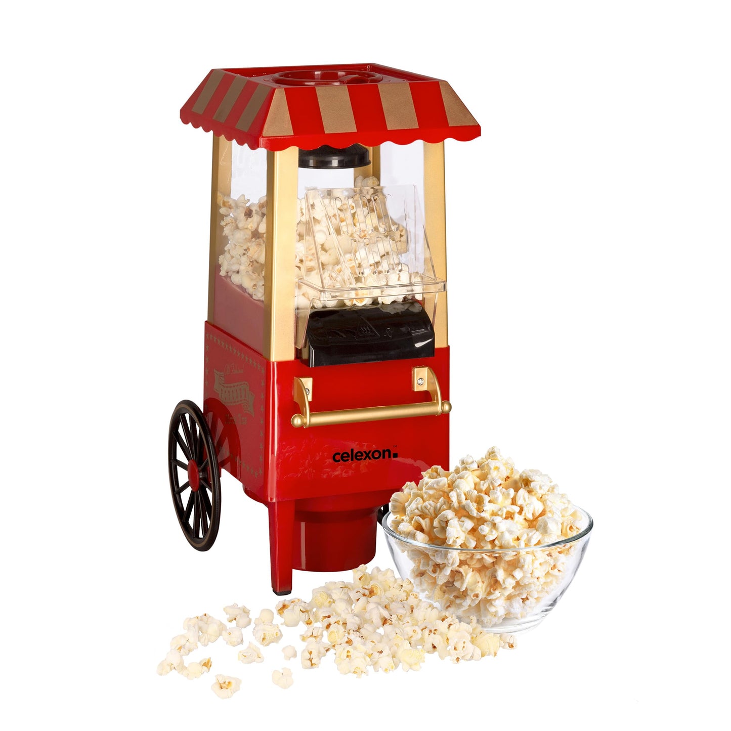 CinePop CP500 Popcorn-Maschine, Retro/Kirmes-Design - 24 x 19 x 39.5cm