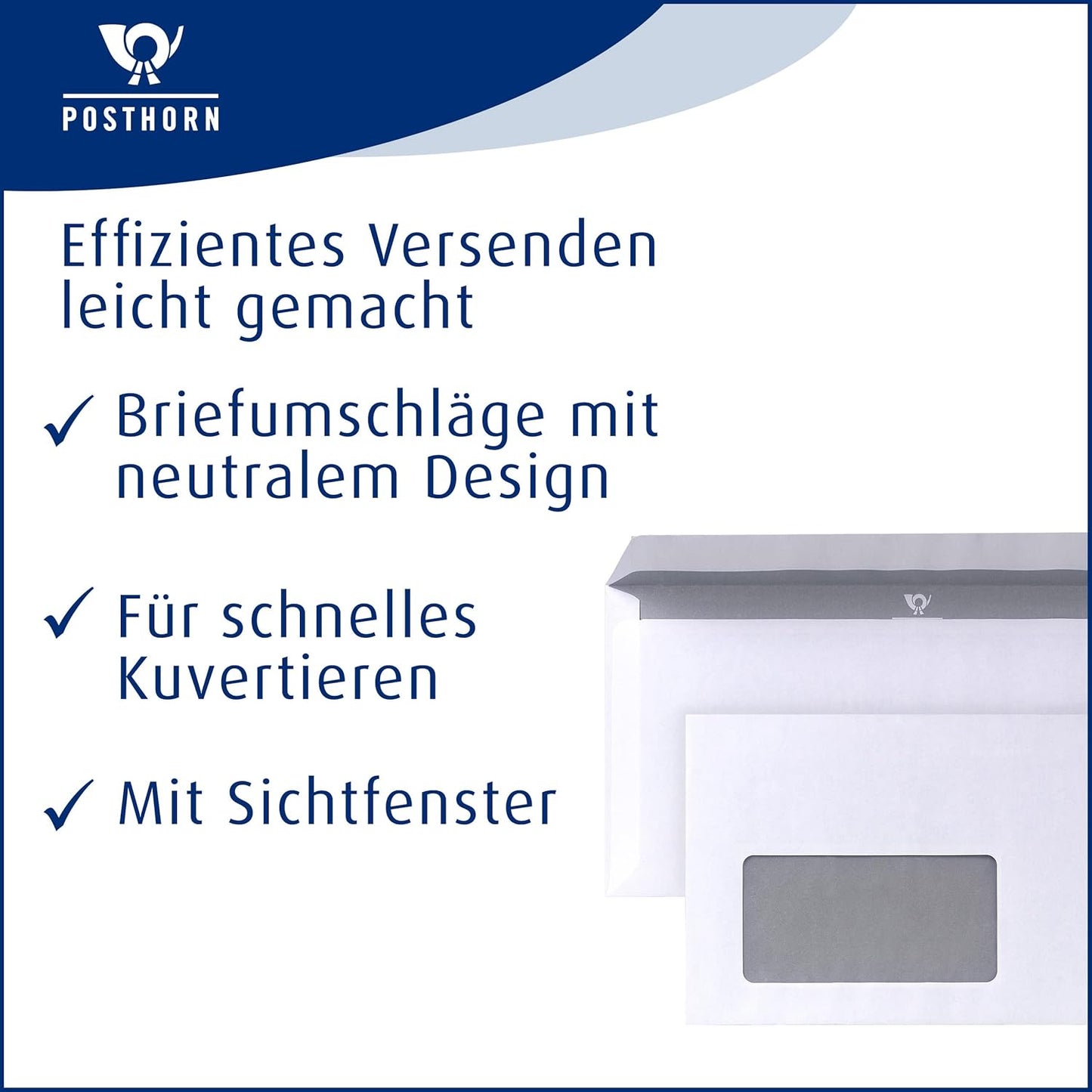 Briefumschläge, weiss / mit Fenster, Single
