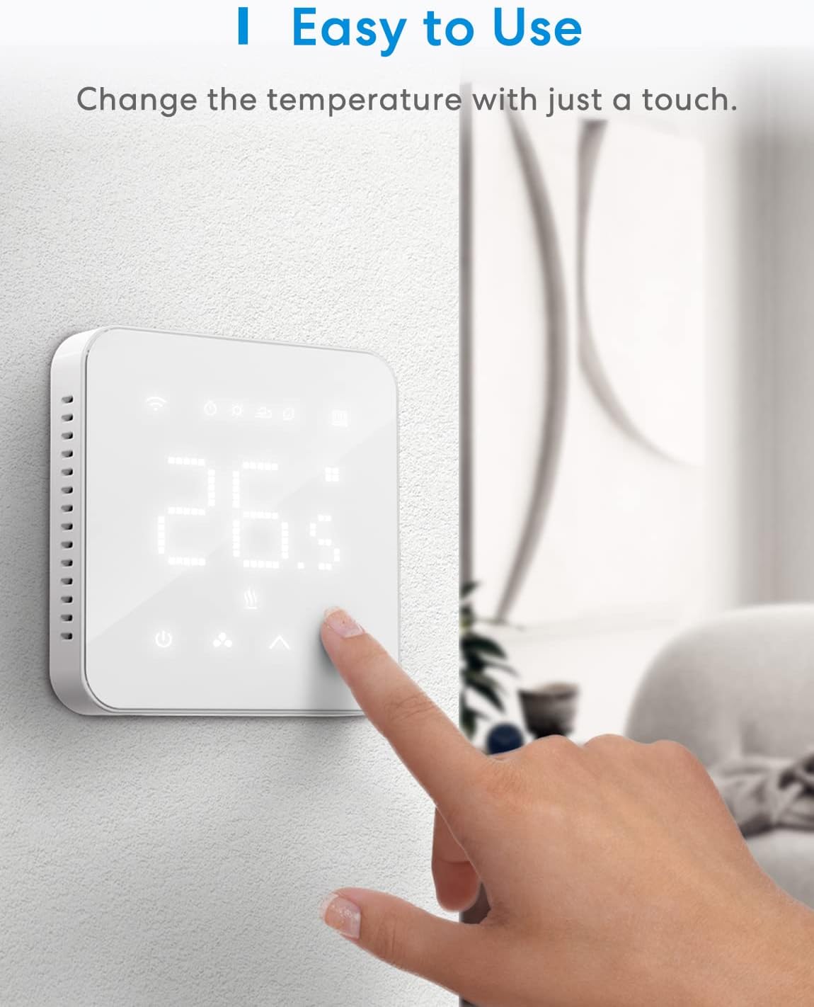 Smart Wi-Fi Thermostat MTS200HK, 16A Elektrische Fussbodenheizung Single