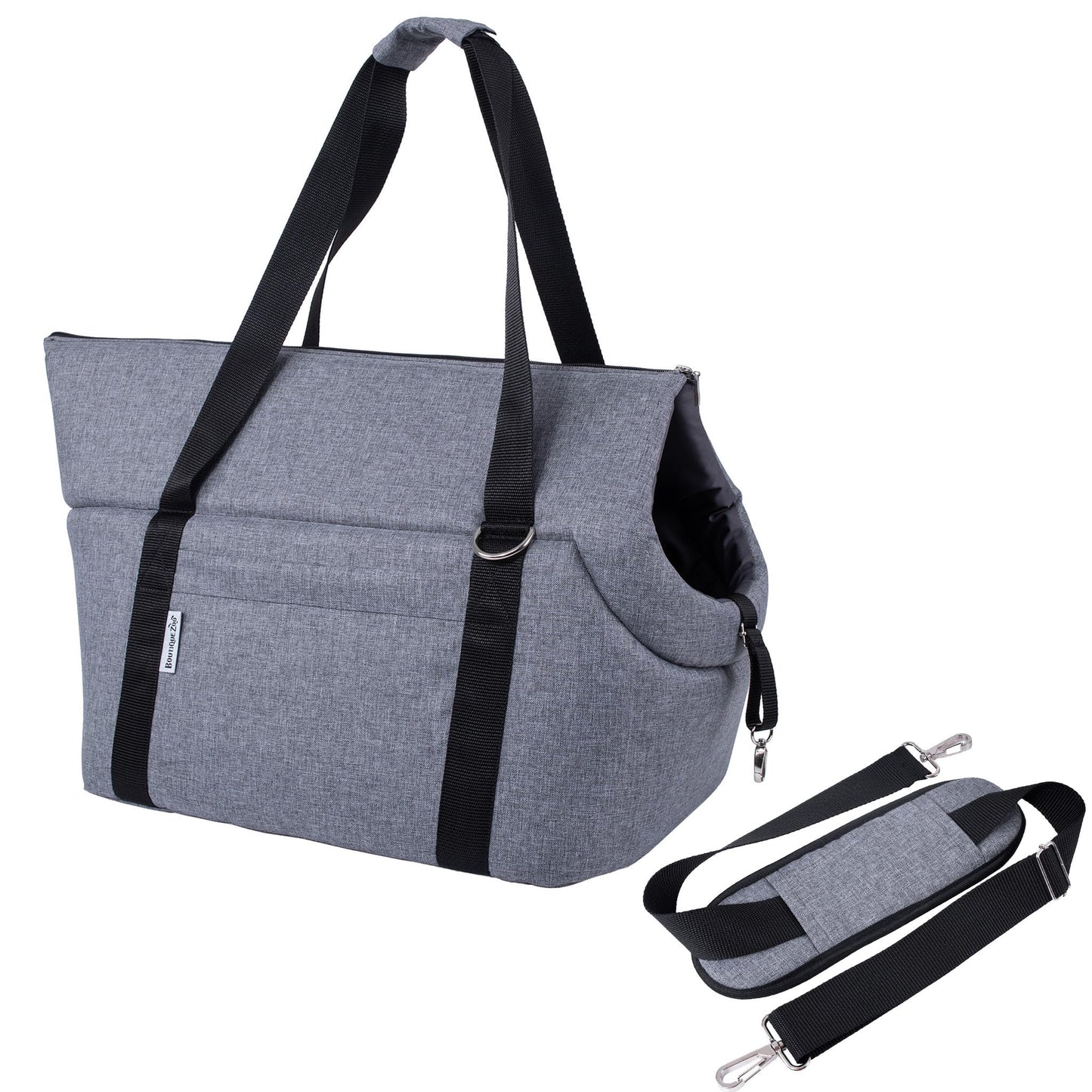 Hundetragetasche bis 15 kg, faltbar & waschbar, XL Grau