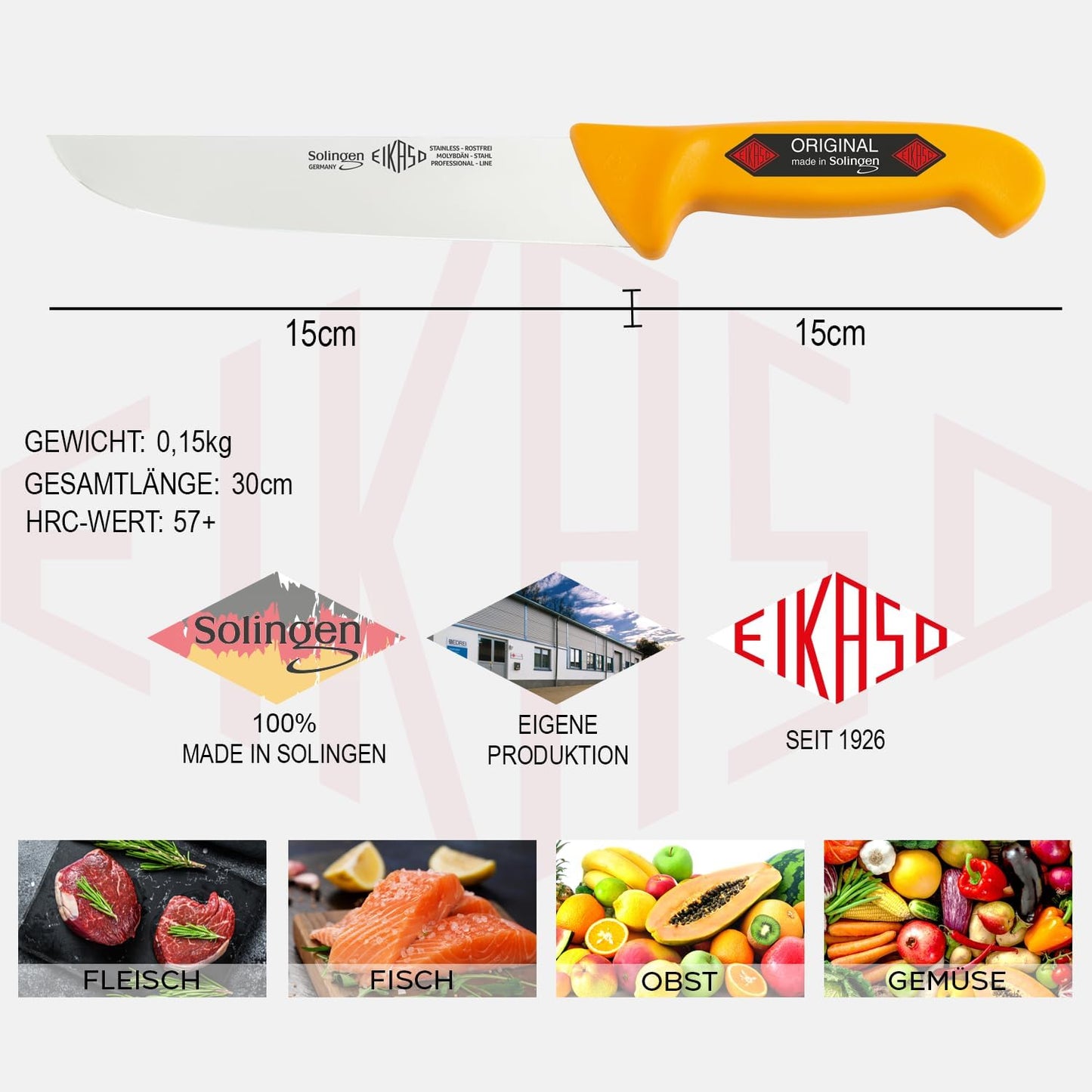 2 teiliges Geflügel/Ausbeinmesserset, 2Teilig Stech und Blockmesser Silber, Gelb