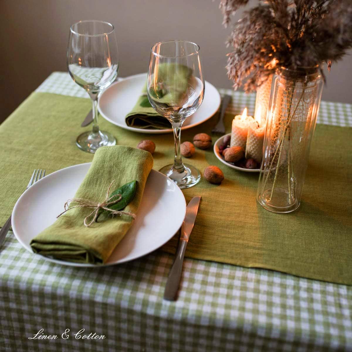 4-teiliges Stoffservietten-Set Hygge, Grün Servietten - 32 x 32cm