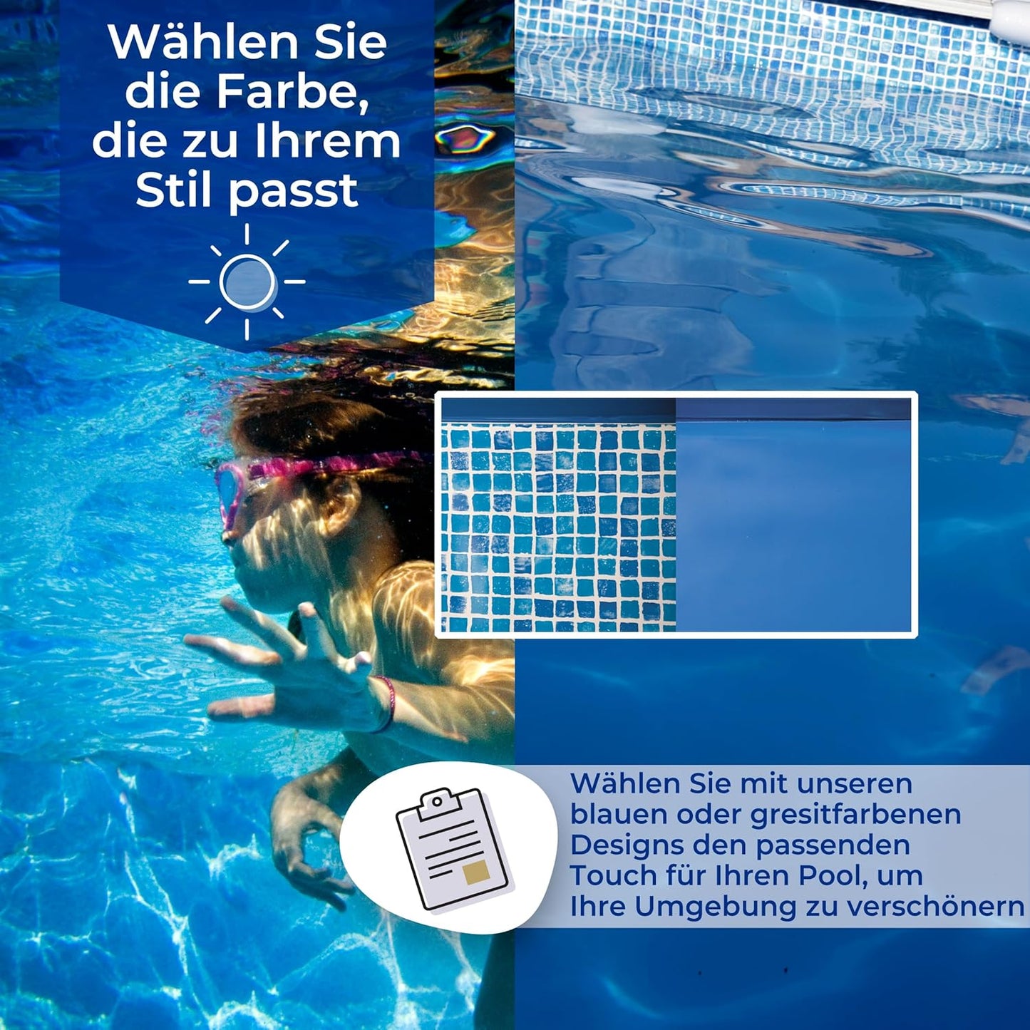 FSP300 Poolfolie für runde Pools, Diameter 300 mm - dicke 20/100