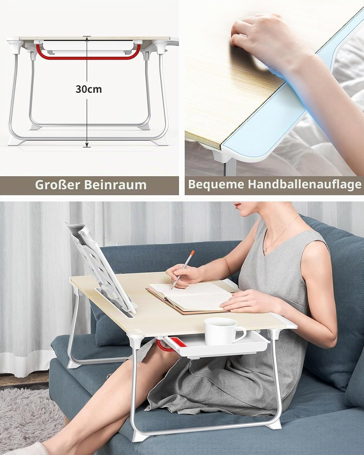 Klappbarer Bett-Schreibtisch, Light Teak