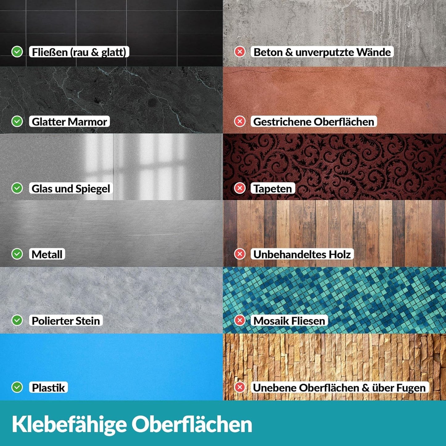 Selbstklebende Badablage, 14 cm Schwarz