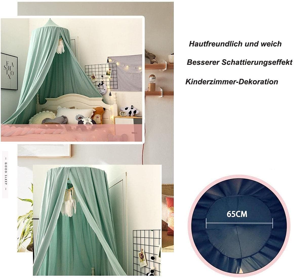 Waschmaschinenfestes Baby Baldachin (250cm Höhe), Kaffee
