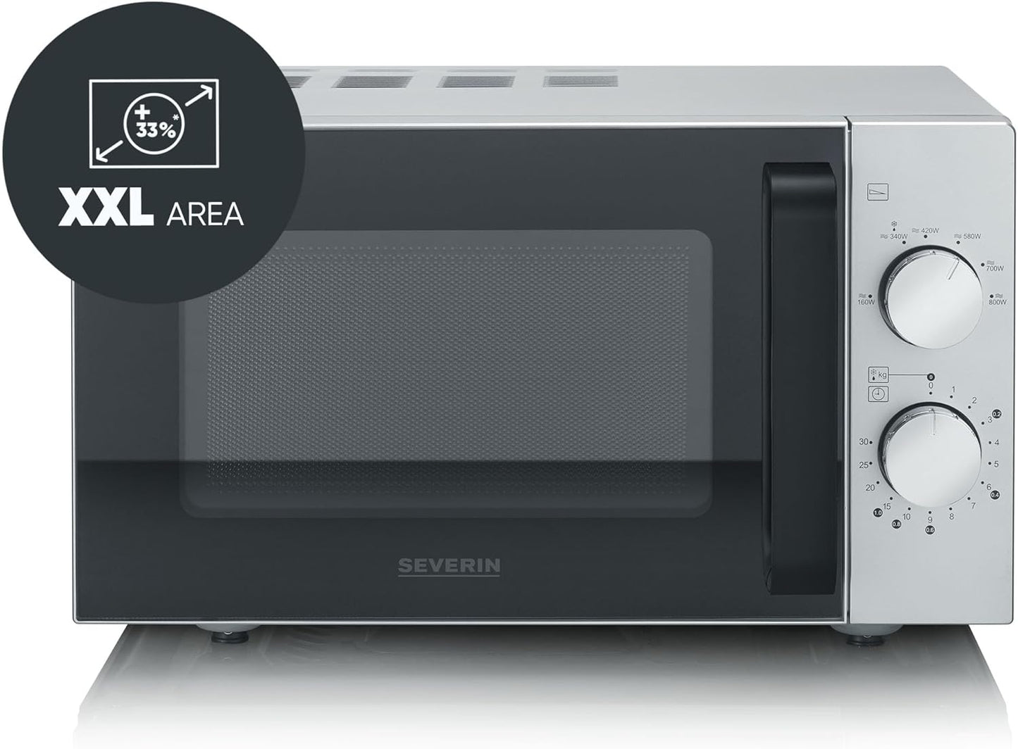 MW 9184 Mikrowelle, Silber-schwarz 20L Solo