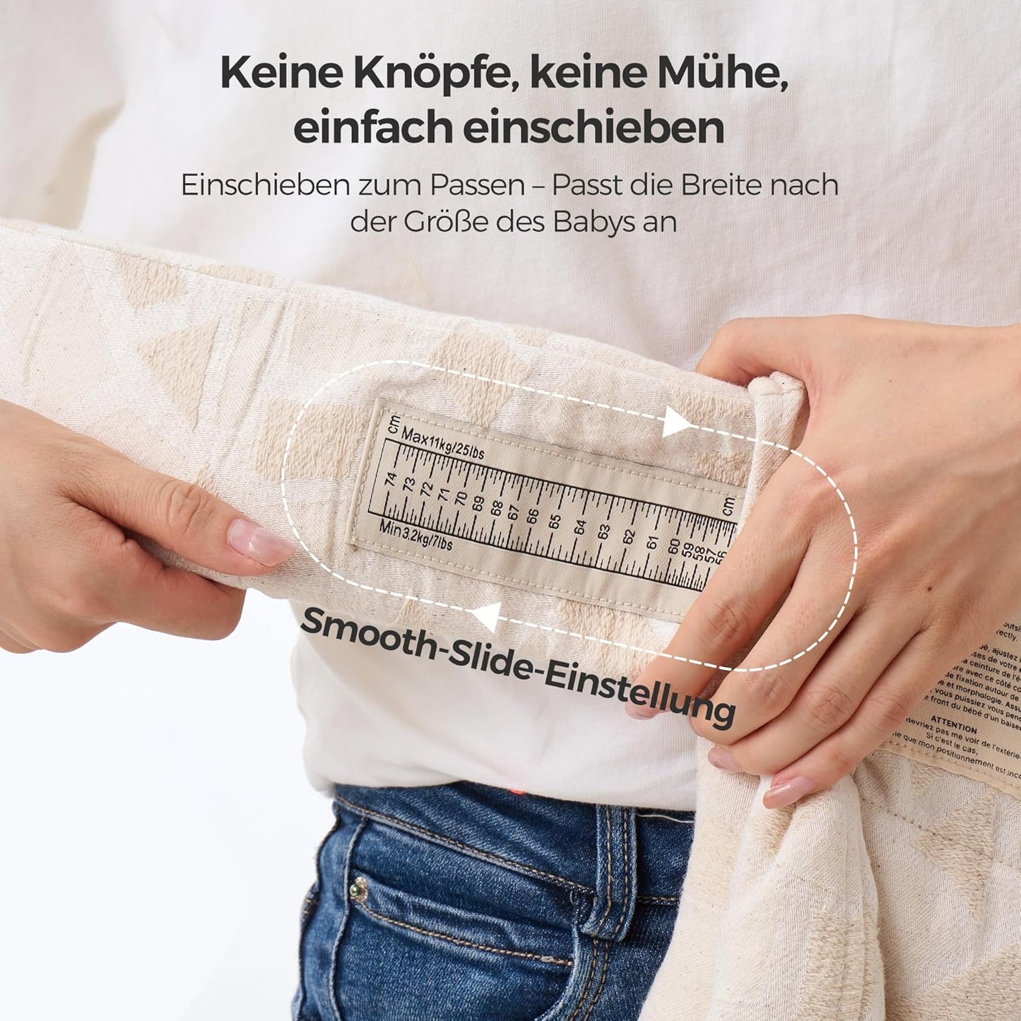 Ergonomische Babytrage mit Nackenstütze, Grau