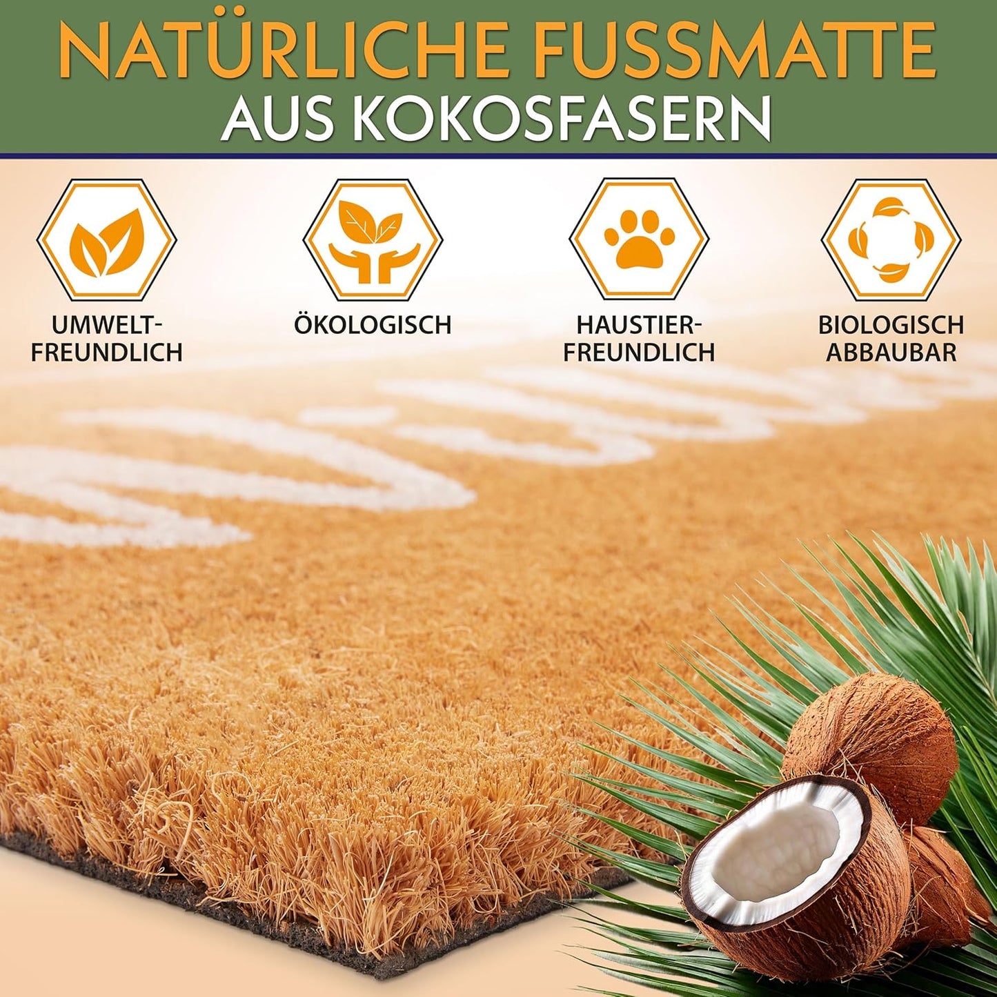 Antirutsch Fussmatte, Willkommen