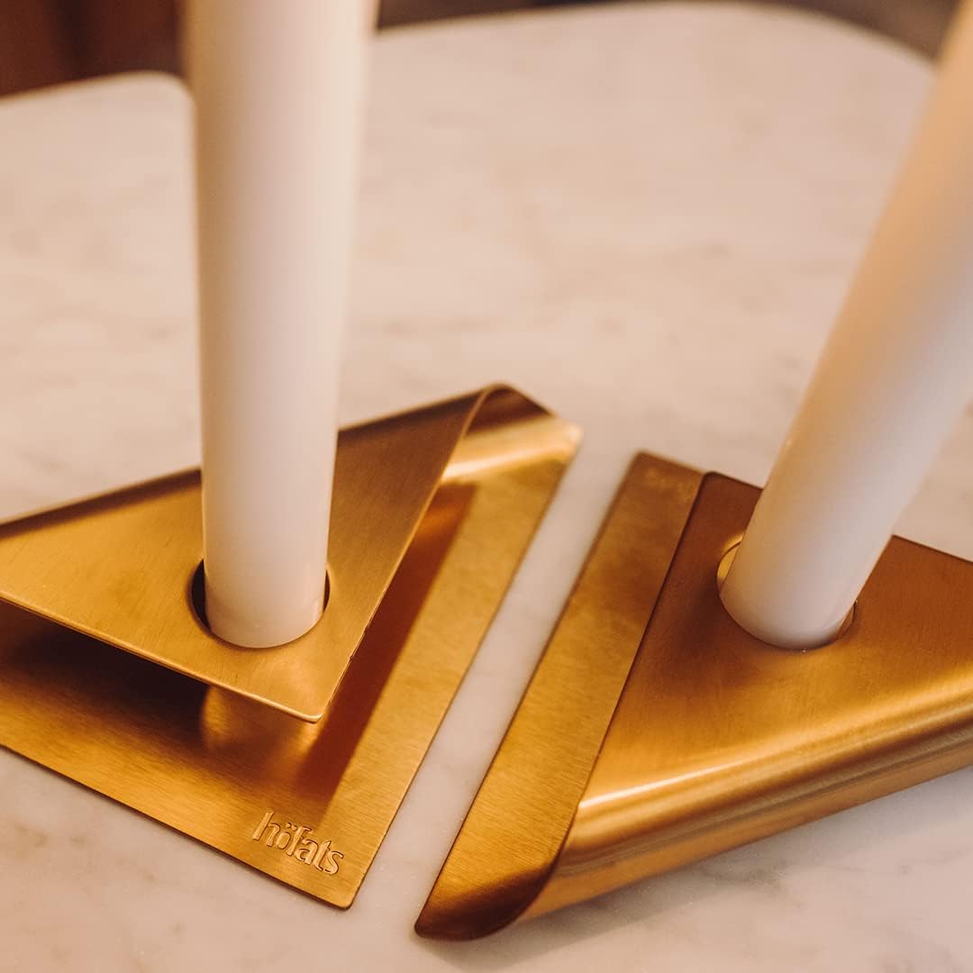 Kerzenhalter Set für Stabkerzen (4 Stück), 4 Gold